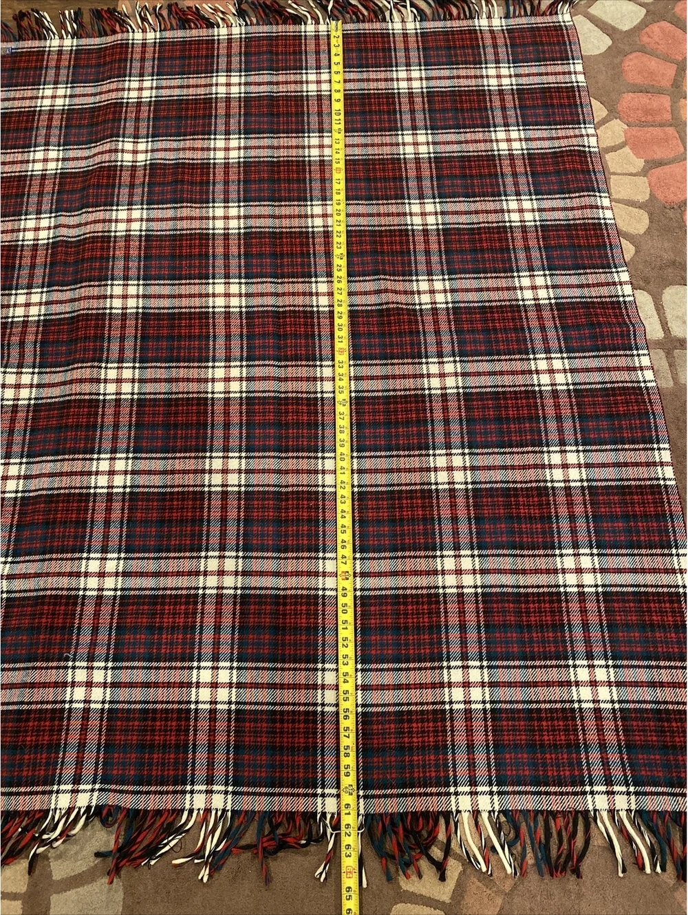 Vintage Pendleton 100% Wool Blanket Fringe Ends 51”x 61”